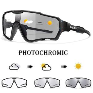 POAT 브랜드 오토바이 Photochromic Windproof 선글라스 남자 MTB 자전거 자전거 안경 스포츠 사이클링 낚시 러닝 안경
