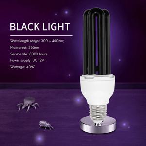 ABLP E27 40W UV 자외선 형광등 블랙라이트 CFL 전구 램프 220V 모양: 직선 전력 전압: 40W DC 12V