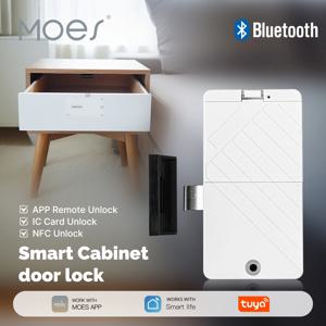 MOES Tuya 스마트 잠금 장치 IC 카드 및 앱 제어 기능이 있는 Bluetooth 열쇠가 없는 항목 캐비닛 서랍 목재 도어 로커에 대한 실시간 경고