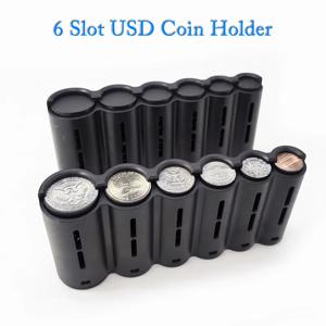 USD 동전 디스펜서 6 슬롯 느슨한 동전 홀더 분류기 수집기 웨이터 출납원 드라이버 변경 페니, 달러, 니켈 금고