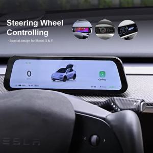 EANOP 9.6인치 카플레이 대시보드 스크린 테슬라 모델 3 모델 Y 주니퍼 OTA 업데이트 사각지대 감지 및 과속 경보