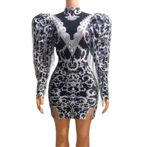 새 모델 빛나는 다이아몬드 술 드레스 - 나이트 클럽 생일 파티 공연을위한 섹시한 무대 의상 |   스파클링 쇼 의상