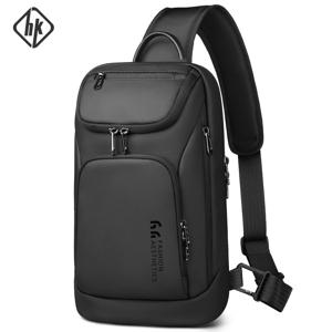 남자를위한 HK 비즈니스 Crossbody 가방 휴대용 어깨 메신저 가방 11 인치 iPad에 대한 남성 방수 여행 짧은 여행 가슴 가방