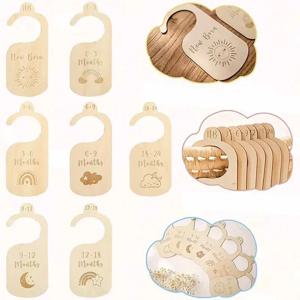 7pcs 나무 아기 보관 상자 홈 디바이더 선물 옷장 디바이더 크기 디바이더 신생아 24 개월 의류 보관 옷장 주최자