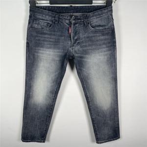 2025 봄/여름 신상 D2 청바지 남성용 워터 슬림핏 다용도 프린트 스트레치 슬림핏 블랙