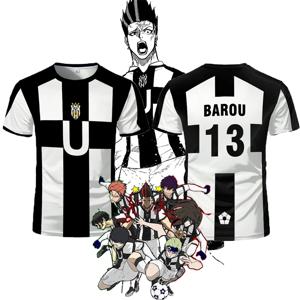 2025 파이브 페르슨 풋볼 모티브 VL 레플리카 티 애니메이션 우버 블루 락 풀 프린트 티셔츠 바루 반팔 코스프레 우버 남성 티셔츠