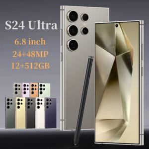 글로벌 비전 S24 울트라 스마트폰 5G 안드로이드 5800mAh 8GB 램 512GB 저장용량 6.8인치 1920x1080HD 24+48MP MTK10 4G 네트워크 휴대폰