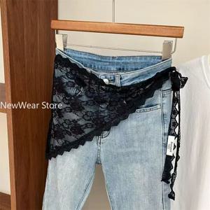 레이스 프릴 허리 벨트 새시 랩 힙 스카프 벨리 댄스 웨딩 축제 액세서리 태슬 트림