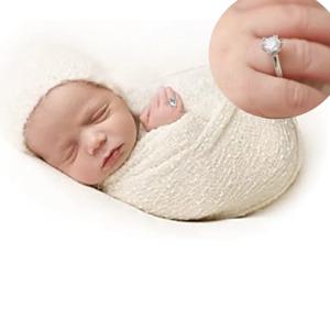 신생아 사진 촬영 반지 - 여아 및 남아용 라인스톤 아기 사진 소품 - 유아 촬영 스튜디오용 반짝이는 크리스탈 반지