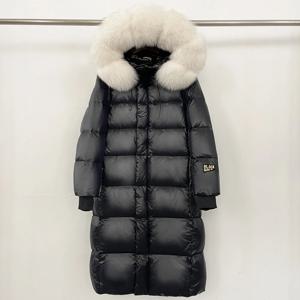 여성 롱 패딩 다운 자켓 겨울 빅 라쿤 퍼 칼라 두꺼운 따뜻한 후드 파카 여성 방수 다운 코트 가을
