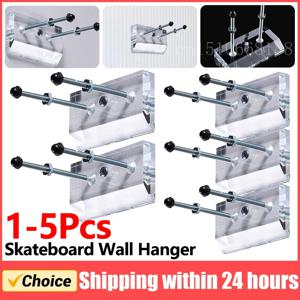 1-5Pcs 스케이트 보드 벽 마운트 롱 보드 데크 행거 디스플레이 스탠드 스토리지 홀더 랙 실내 플로팅 스케이트 보드 스토리지