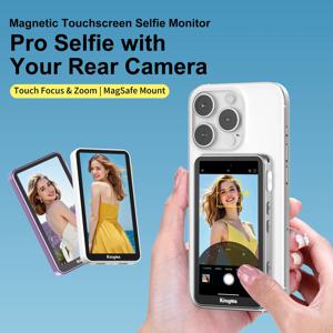 PH02 ULTRA 폰 브이로그 셀카 모니터 4인치 터치스크린 비디오 전송 후면 카메라 모니터 (틱톡, 아이폰용)