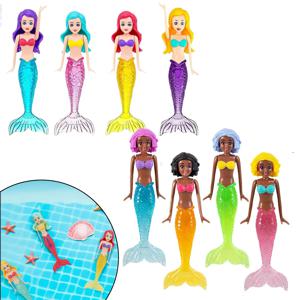 새로운 인어 다이빙 장난감 2/3/4개입 다채로운 목욕 장난감 물놀이 풀 플로트 장난감 2가지 상승 모드 유아 어린이 선물