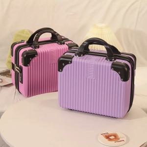 휴대용 미니 화장품 박스 여성용 핸드헬드 여행 가방 신모델 2024 패셔너블 여행용 캐리어 폴리에스터 안감 지퍼 잠금