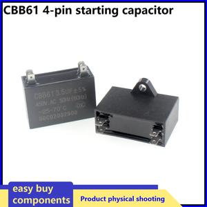 2개 CBB61 1UF 1.5UF 2UF 2.5UF 3UF 3.5UF 4UF 4.5UF 5UF 6UF 8UF 에어컨 외부 팬 시동 커패시터 모터 작동 450V