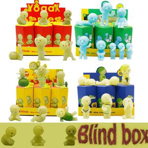 Smiski Hippers 요가 피트니스 시리즈 미니 피규어 귀여운 야광 장식 인형 침실 시리즈 블라인드 박스 모델 장식품 선물