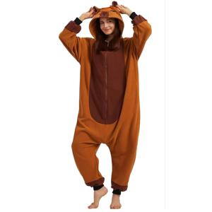 Kigurumi Capybara Onesies 성인 원피스 잠옷 여성 남성 플란넬 만화 동물 잠옷 할로윈 퍼포먼스 Onesie