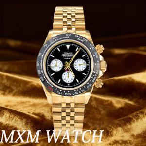 럭셔리 스포츠 맞춤형 쿼츠 시계 사파이어 글라스 316L 스테인리스 방수 남성용 맞춤 시계 VK63 시계 모듈 포함