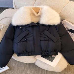 겨울 두꺼운 다운 코튼 재킷 여성용 숏 스타일 푸퍼 코트 브레드 옷 코튼 퀼트 아우터웨어 여성스러운 루즈핏