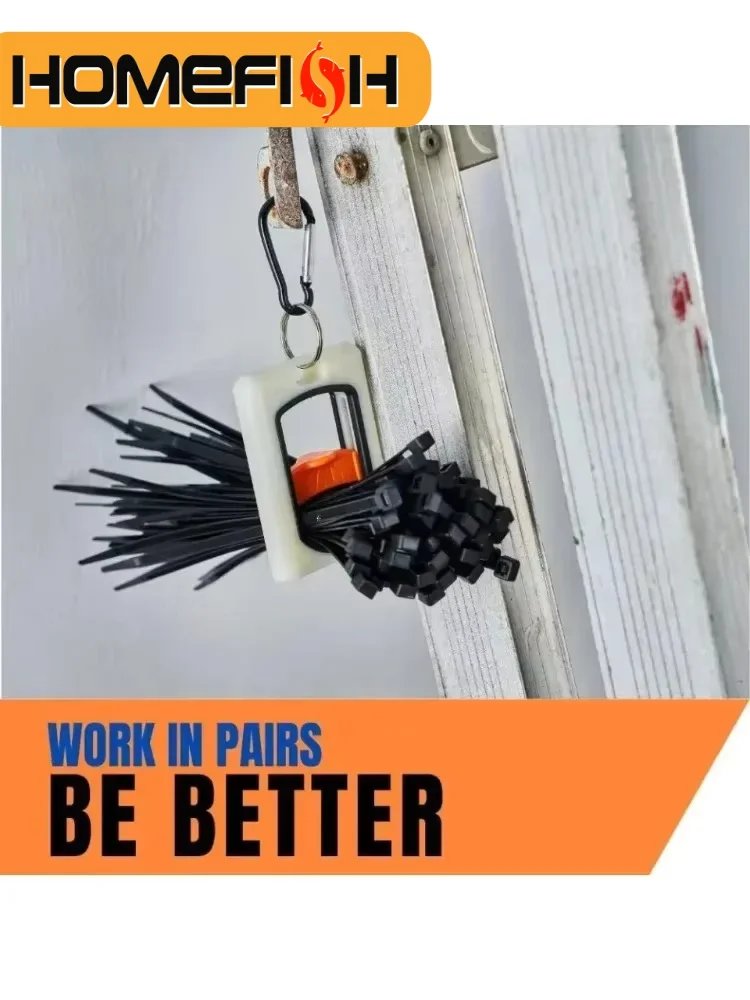 신형 사각 케이블 타이 정리함 휴대용 형광 케이블 타이 홀더 케이블 타이 보관 도구 형광 정리함