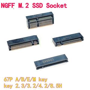 5개 NGFF 소켓/SSD 암 소켓용 M.2 인터페이스 커넥터 67P A/B/E/M 키, 2.3/3.2/4.2/8.5H