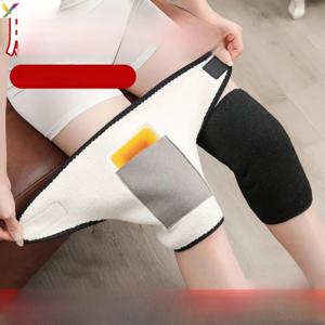 포켓이 있는 따뜻한 양털 무릎 패드 겨울 추위로부터 보호 산후 여성 및 노인을 위한 관절 지원