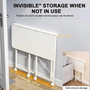 60x40 이동식 직사각형 테이블 공간 절약형 스탠딩 스터디 테이블 내구성 간단한 식탁 가정용 사무실 컴퓨터 책상