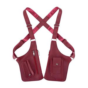 남성용 전술 조끼 가방 고품질 PU 가죽 남성용 가슴 가방 전화기 파우치 빈티지 디자인 언더암 백팩 가방