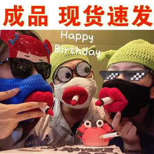 파로디 재미있는 마스크 생일 파티용 겨울 니트 마스크 재미있는 선물 친구용 빅 마우스 레드 립 페이스마스크