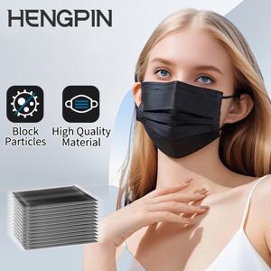 헹핀 일회용 이어루프 블랙 마스크 3중 멜트블로운 부직포 통기성 페이스 마스크