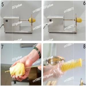 자동 스파이럴 감자 커터 토네이도 컬리 프라이 메이커 트위스터 슬라이서 감자칩 기계 3 in 1 트위스트 핫도그 메이커