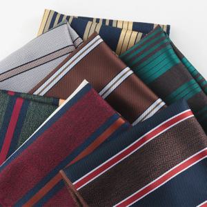 남성용 포켓 타월 3개 폴리에스터 실크 컬러 직조 자카드 정장용 사각 타월 스트라이프 손수건 정장 가방 패션 캐주얼 23cm