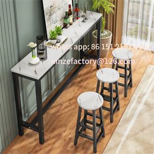 맞춤형 다이닝 카운터 하이 테이블 조식 테이블, 4-6인용, 120CM 길이, 대리석 주방 테이블 바 테이블 펍