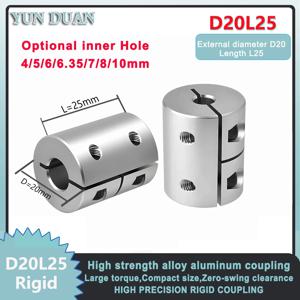 D20L25 고토크 강성 샤프트 커플러 3D 프린터 부품 알루미늄 합금 리드 스크류 커플링 4/5/6.35/8/10mm 스텝 서보 모터용