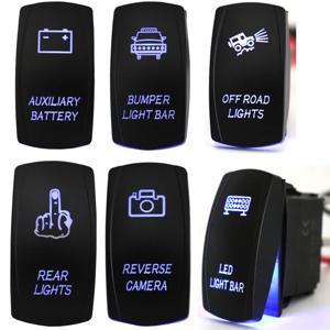 방수 로커 스위치 파란색 LED 조명 12V ~ 24V 5 자동차 보트 해양 캐러밴 ARB Narva 4 용 On/Off 핀