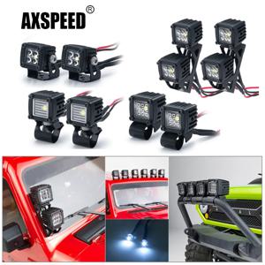 AXSPEED 수화물 랙 측면 LED 조명 TRX4 TRX6 축 SCX10 Wraith Axial SCX24 1/10 RC 크롤러 자동차 트럭 용 스포트라이트