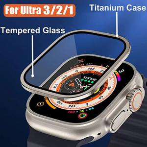 Apple Watch Ultra 3 49mm용 알루미늄 합금 케이스+강화 유리 긁힘 방지 화면 보호기 iWatch Ultra 2 3 49mm 커버 필름