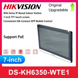 Hikvision DS-KH6350-WTE1 비디오 인터콤 IP 기반 실내 스테이션 7인치 TFT 터치스크린 표준 POE WIFI 무선