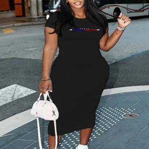 여성의 섹시한 긴 Tshirt 반팔 여름 플러스 사이즈 블랙 드레스 블랙 프린트 티셔츠 드레스 패션 화이트 티셔츠 Cas