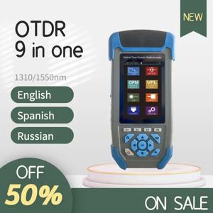 Mini Pro OTDR 영어 스페인어 러시아어 광섬유 반사계 1310/1550nm, VFL OLS OPM 이벤트 맵 22/24dB, 60km 테스터용