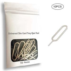 10pcs 슬림 Sim 카드 트레이 핀 꺼내기 제거 도구 대부분의 스마트 폰용 바늘 오프너 이젝터 скрепка для сим карты Sim 이젝터 도구