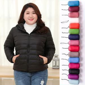 플러스 사이즈 7xl 6xl 5xl 가을 여성 경량 방수 Packable 후드 자켓 가을 겨울 따뜻한 여성 다운 코트
