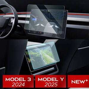 새로운 Tesla Model Y Launch 2025 Model 3 Highland 2024 후면 행 센터 제어 보호용 강화 유리 필름 보호 장치