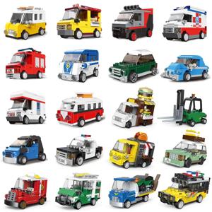 레이싱 카 버스 엔지니어링 차량 구급차 뒤로 모델 빌딩 블록 벽돌 장난감 어린이 소년 레고와 호환 가능