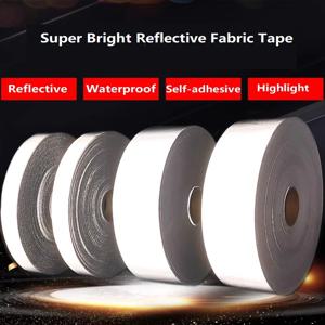 폴리에스테르 그레이 실버 반사 스트립 스티커, 비옷 백팩, 야간 경고 접착 반사판 테이프