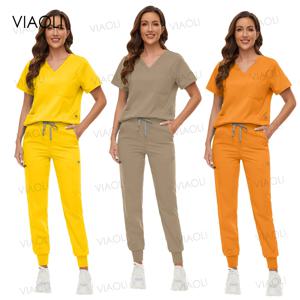 남여 의료 유니폼 남성 여성 간호 의류 미용 의상 간호사 스크럽 세트 의사 치과 의사 작업복 임상 탑 바지