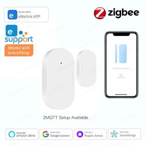 Ewelink ZigBee 도어 윈도우 센서 엔트리 센서 보안 도난 도어 센서 알람 스마트 라이프 마그네틱 도어 센서 Alexa Google