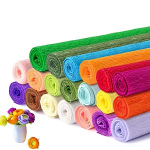 주름진 크레페 종이 플라워 키트, DIY 종이 스트리머, 스크랩북, 종이 접기 공예, 파티 장식 포장 재료, 20 색, 250x50cm