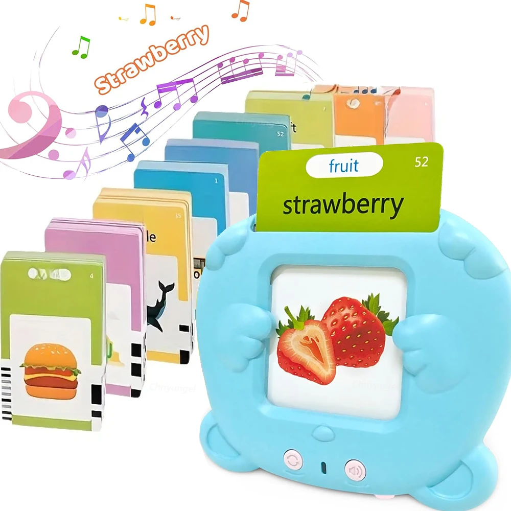 어린이를 위한 말하기 플래시 카드 오디오 사운드가 포함된 조기 학습 교육 장난감 몬테소리 언어 개발 유아 플래시 카드