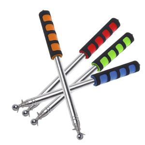 1pcs 유연한 핸들 깃대 스테인레스 스틸 텔레스코픽 투어 가이드 배너 깃대 교육 스틱 교사 포인터